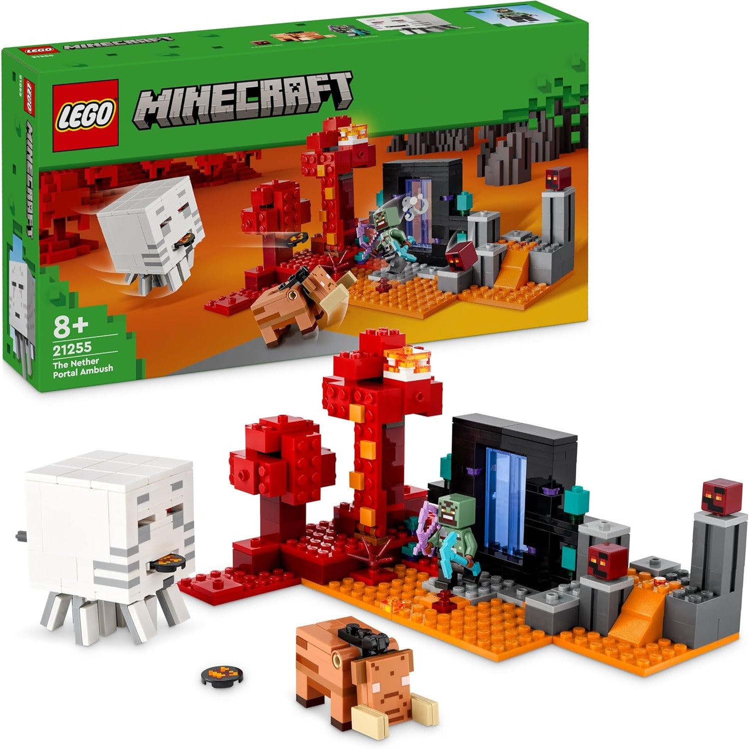 LEGO Minecraft Nether Portal Ambush Set with Orc Warrior